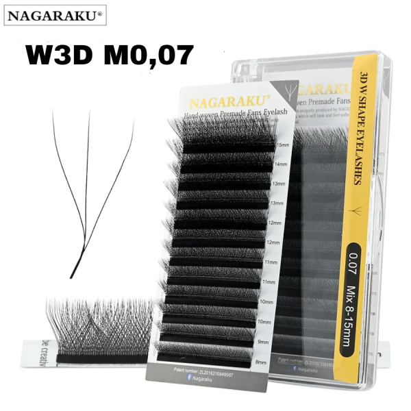 Cílios Nagaraku W 3D Curvatura M 0,07 (Fox Eyes)
