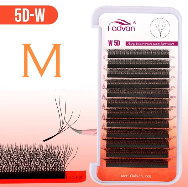 Cílios Fadvan W 5D Curvatura M 0,07 PRETO ou MARROM (Fox Eyes)